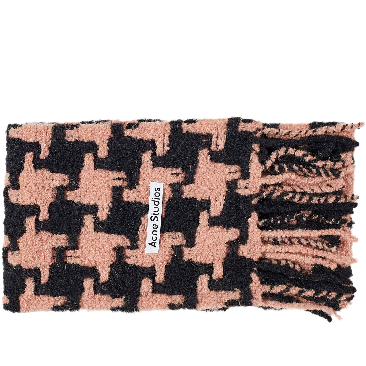 Tørklæde Acne Studios Vadik Houndstooth Scarf Black/Pink Lyserød | CA0153-ATD, 0