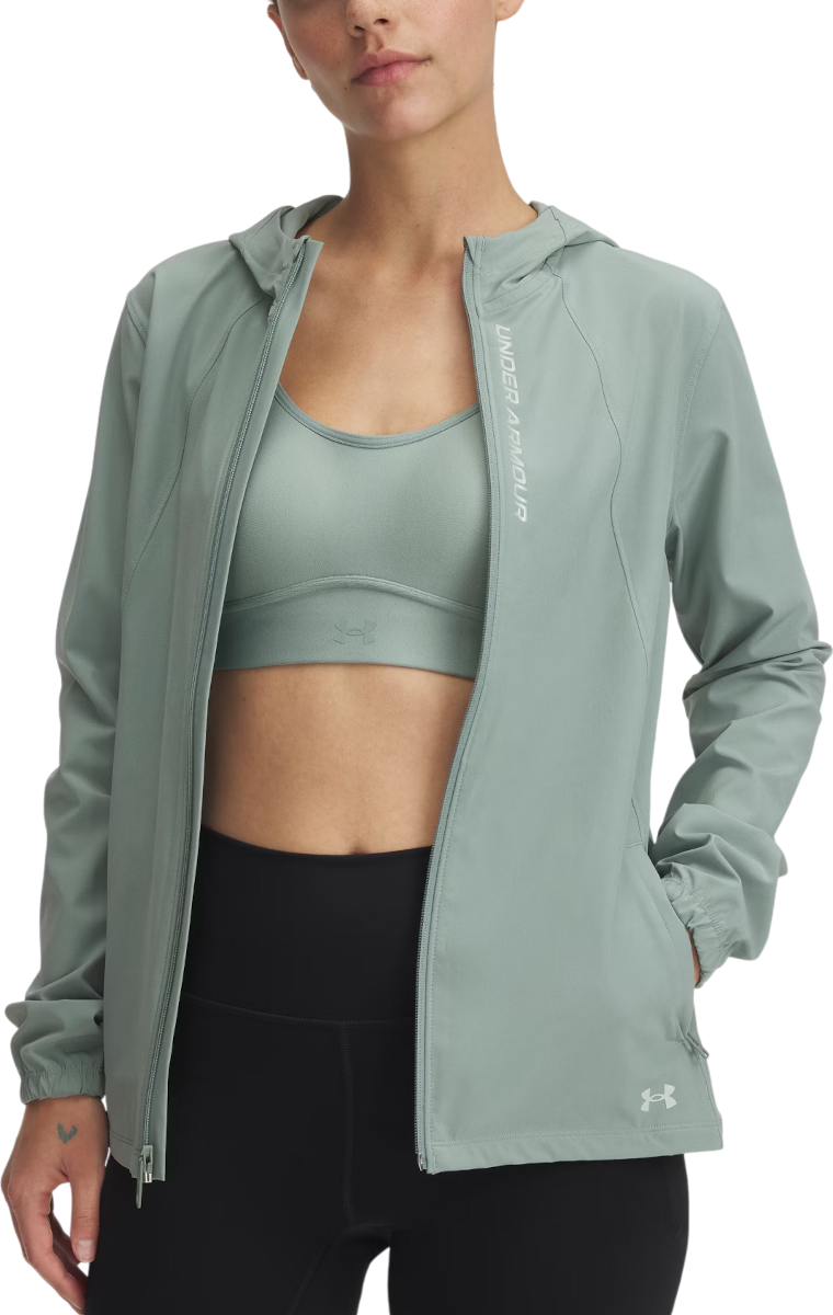 Sweatshirt Under Armour OutRun the STORM Hooded Jacket Grøn | 1377043-348