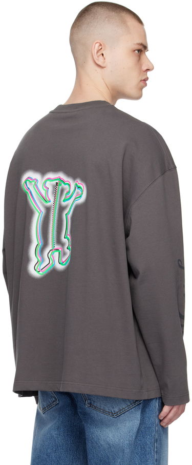T-shirt We11done We11done Teddy Graphic Long Sleeve T-Shirt Grå | WD-TT3-22-833-U-CH, 2