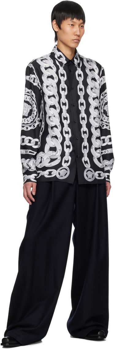 Skjorte Versace Versace Medusa Chains Silk Shirt Sort | 1019438_1A13397, 3