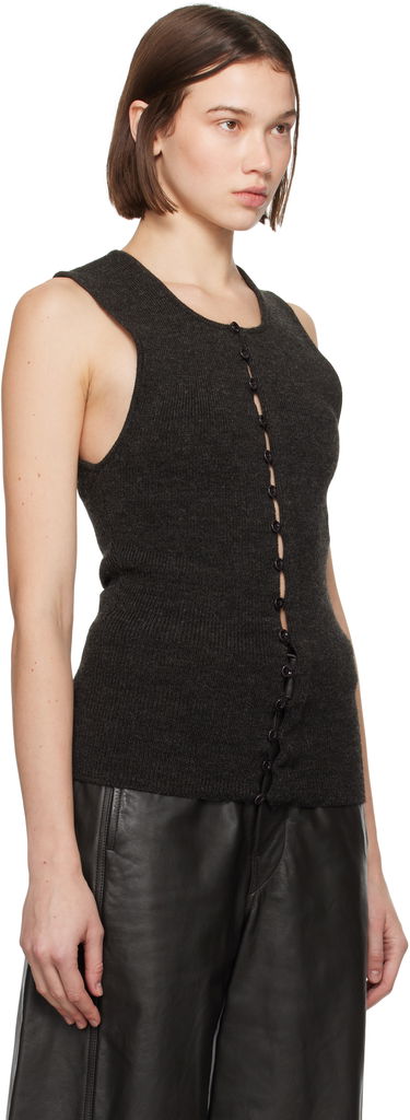 Tanktop LEMAIRE Fitted Button Cardigan Brun | TO1270 LK1028, 1