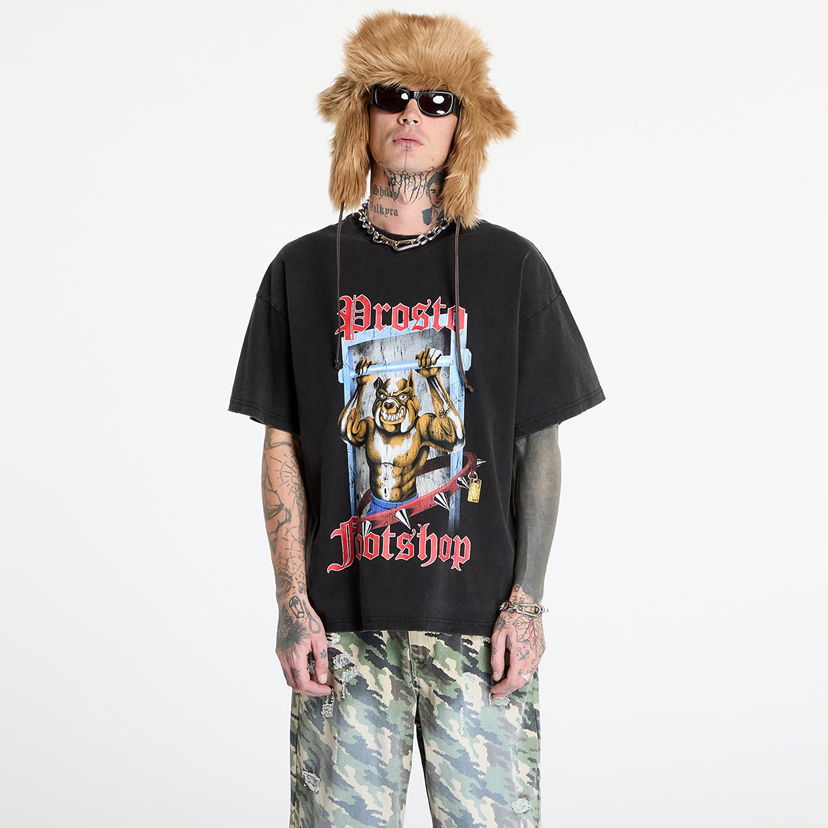 T-shirt Footshop PROSTO x FTSHP Black Bulldog Graphic T-Shirt Sort | FTSHP_415