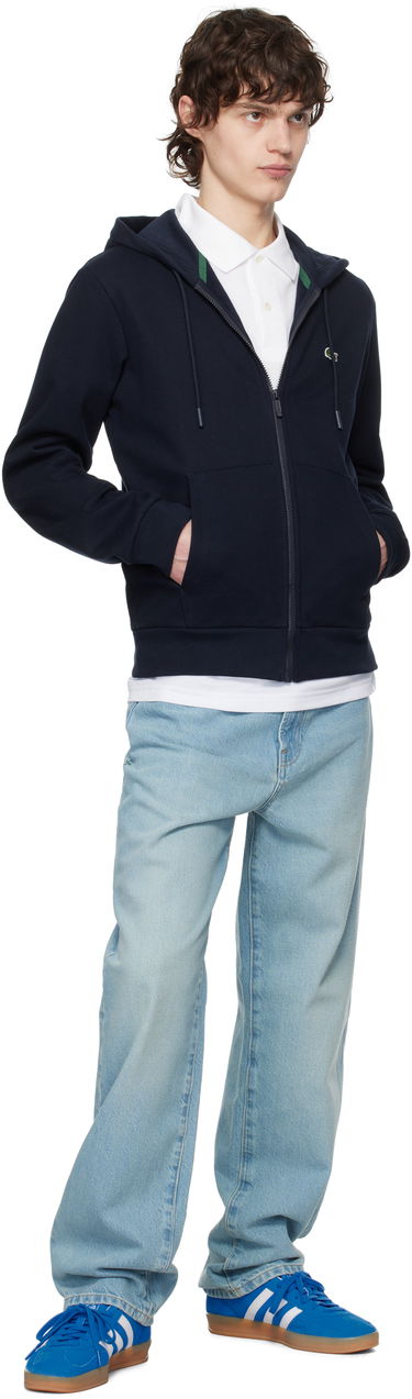 Sweatshirt Lacoste Zip-Up Hoodie Mørkeblå | SH9626_166, 3
