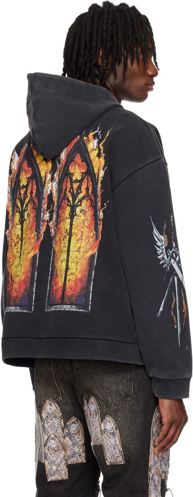 Sweatshirt Who Decides War Who Decides War Ember Chapel Graphic Hoodie Sort | 1110180002SS25, 2