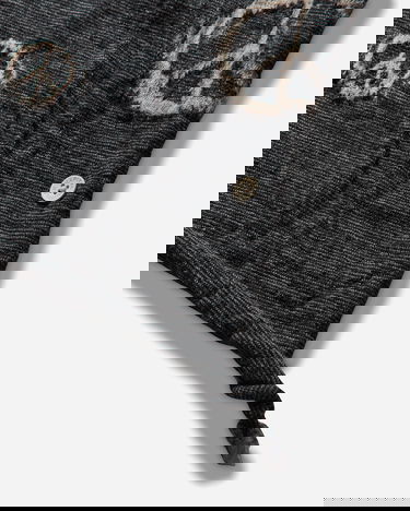 Tørklæde KAPITAL Fulling Wool Peace Mark Happy Scarf Flerfarvet | EK-1819XM BLACK, 4