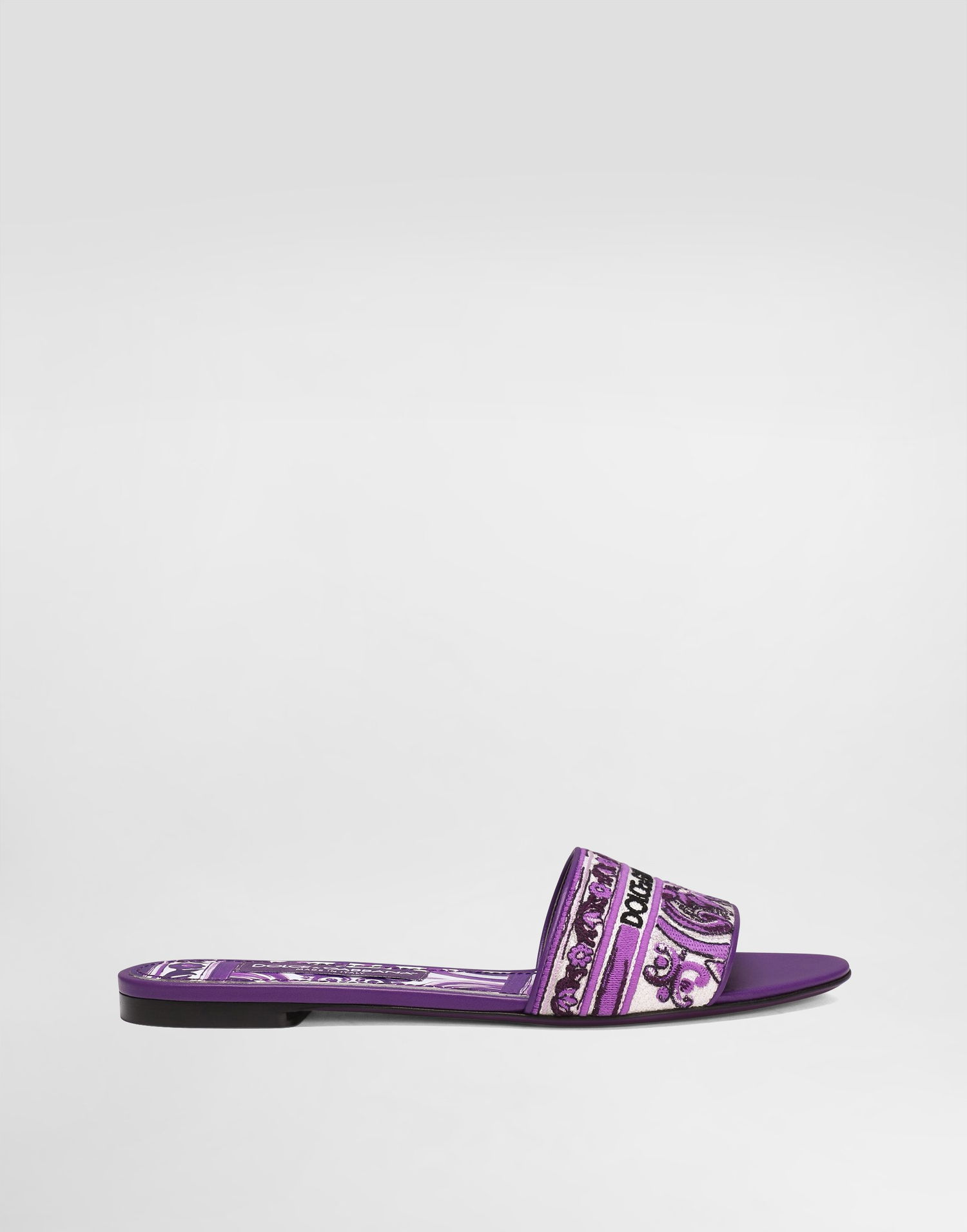 Tilbehør Dolce & Gabbana Dolce & Gabbana Embroidered Slides Lilla | CQ0571AV804I03TN, 0