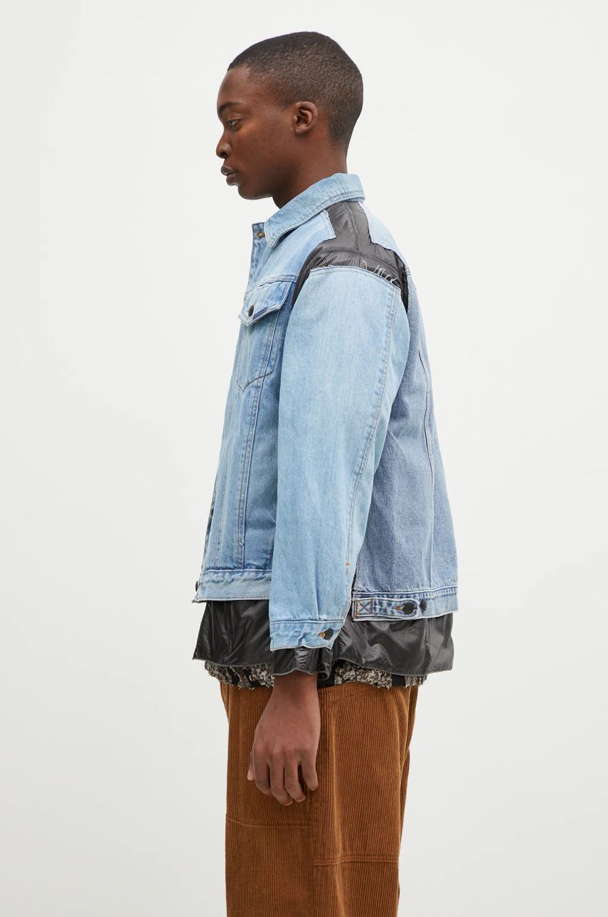 Jakke Needles Denim Jacket with Nylon Panels Blå | PU337, 1