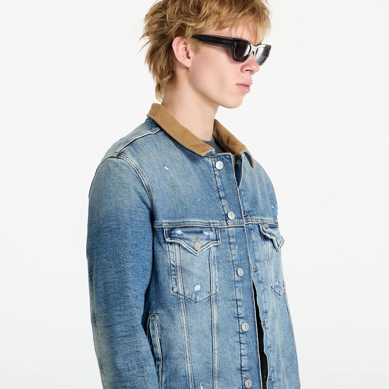 Jakke Tommy Hilfiger Ryan Teddy Regular Trucker Jacket Denim Blå | DM0DM20435 1A5, 1