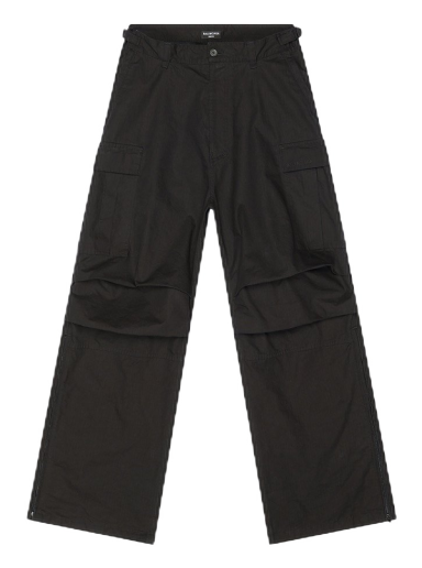 Cargo bukser Balenciaga Cotton Ripstop Pulled Cargo Large Fit Pants Sort | 704704TKP271000