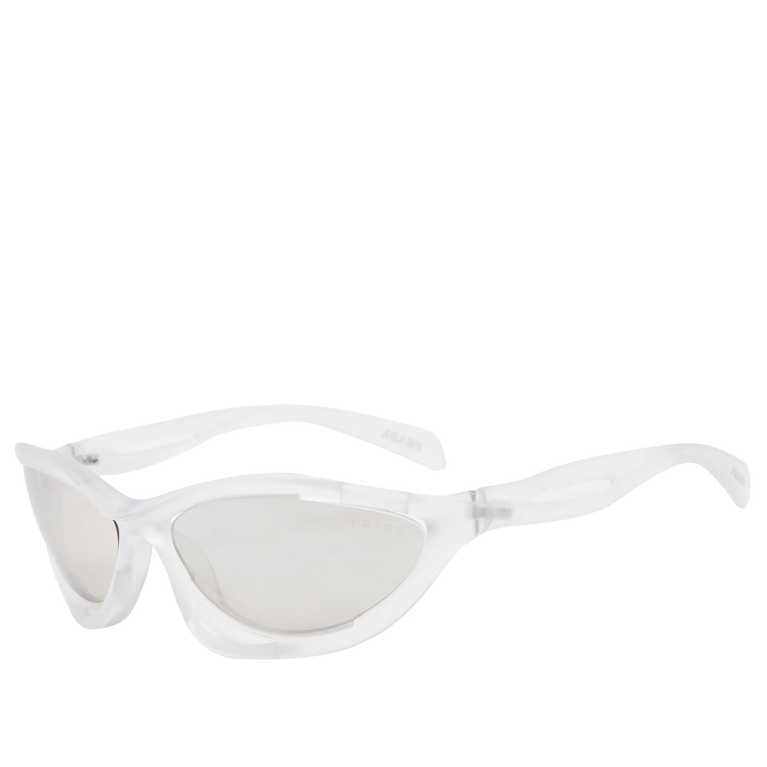 Solbriller Prada Frosted Crystal Sunglasses With Clear Mirrored Lenses Hvid | 0PR-A23S-60-14V60H, 0