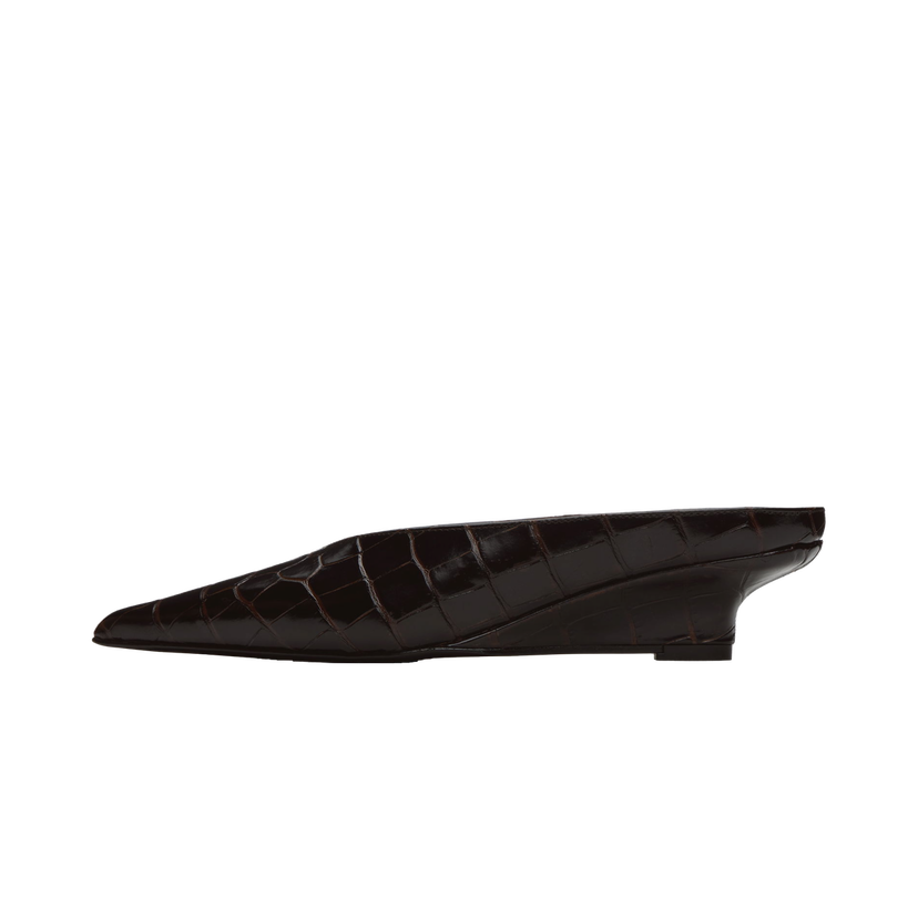Sneakers og sko TOTEME Sharp Croco-Embossed Wedge Mules Brun | 251-WAS0179-LE0076