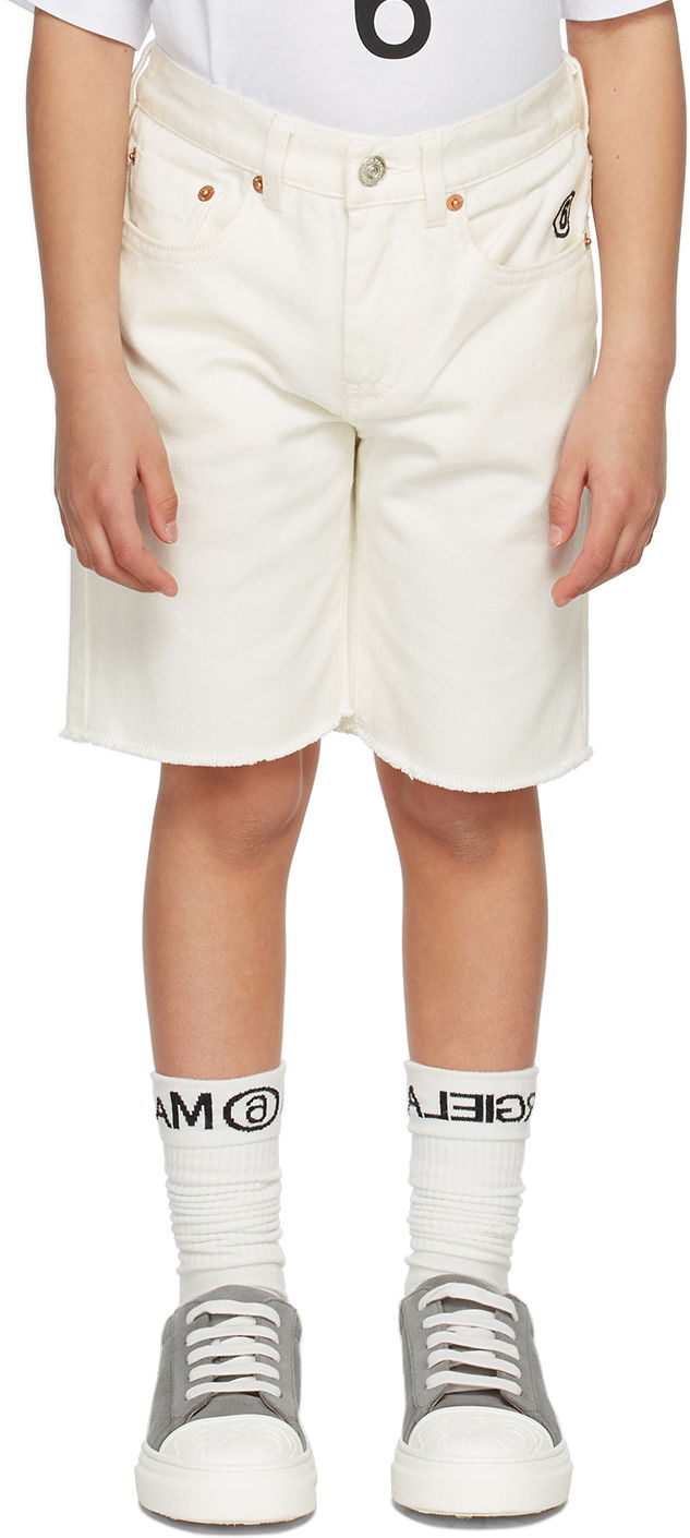 Shorts Maison Margiela MM6 Maison Margiela Kids Logo Denim Shorts Grå | M60099-MM046, 1