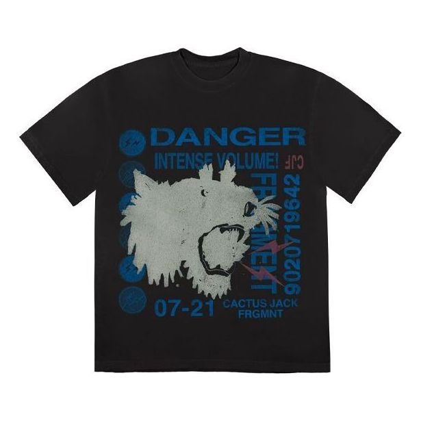 T-shirt Cactus Jack by Travis Scott Travis Scott Cactus Jack x Fragment Design Danger T-Shirt Sort | CJFN-SS17, 0