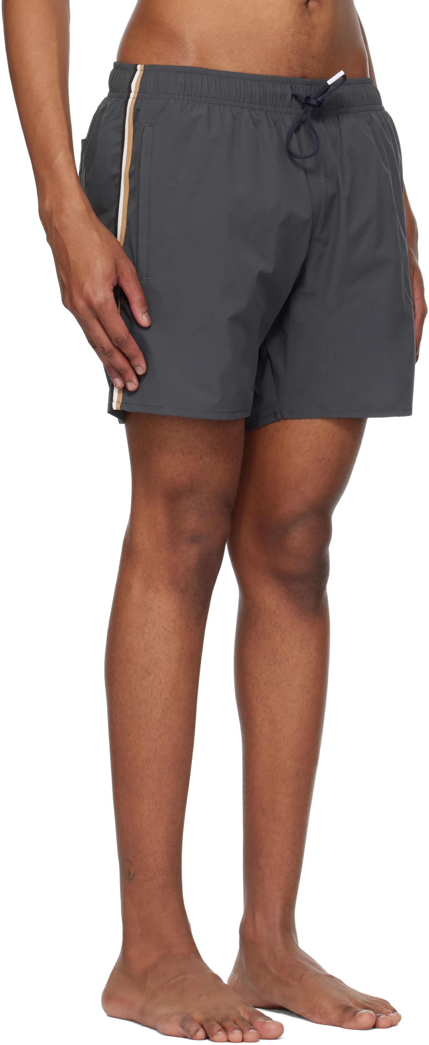 Badetøj BOSS Signature Stripe Swim Shorts Grå | 50528291, 1