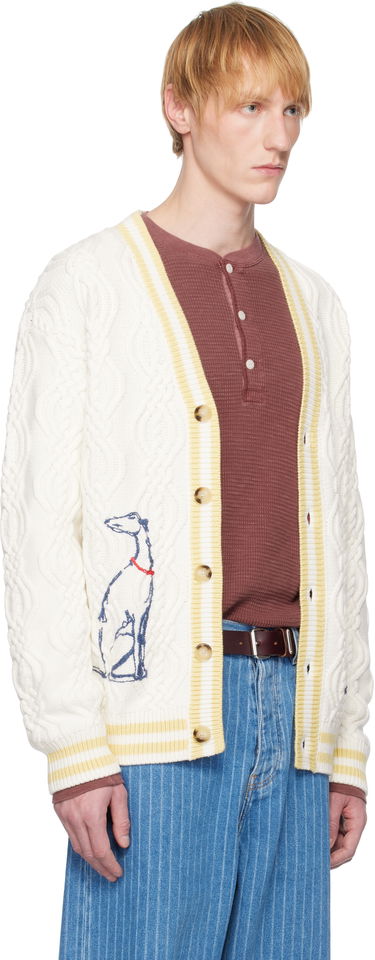 Sweater Drôle de Monsieur Drôle De Monsieur Médicis Knit Cardigan Hvid | G-CA142-WO023-CM, 1