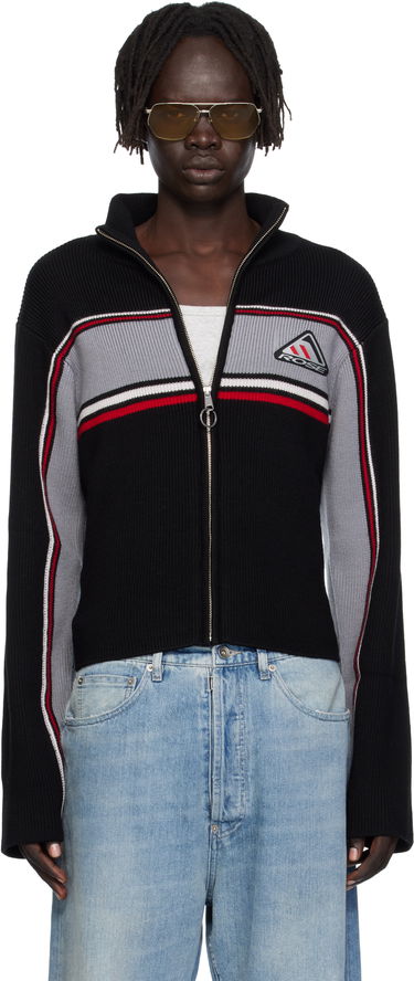 Sweatshirt Martine Rose Martine Rose Cropped Cable Zip-Up Sweatshirt Sort | 976YA09009, 0