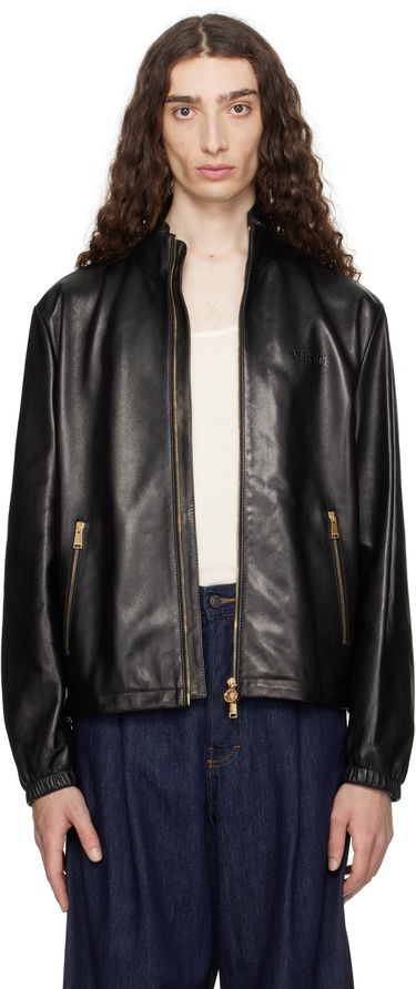 Jakke Versace Versace Plongé Leather Jacket Sort | 1019606_1A14141, 0