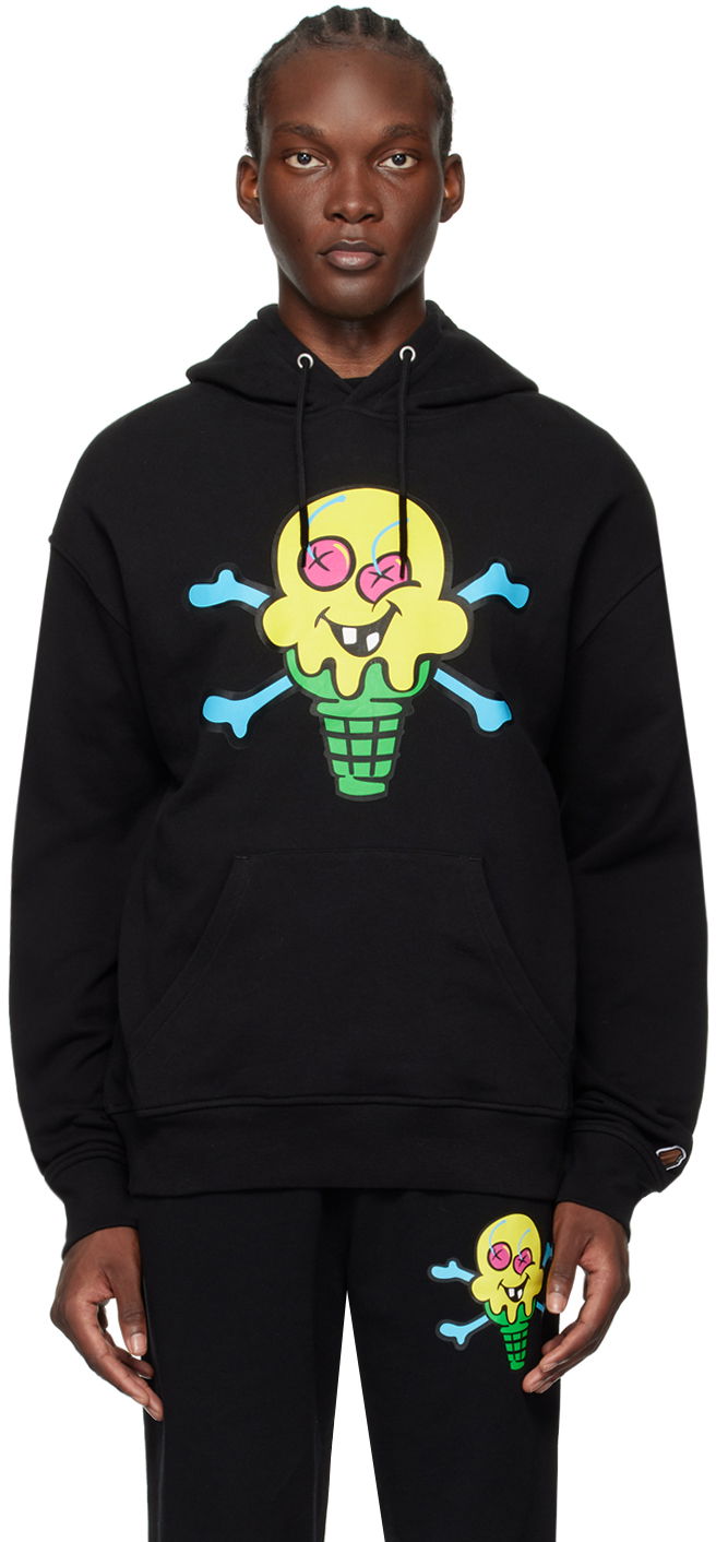 Sweatshirt BBC IceCream ICECREAM Cones & Bones Popover Hoodie Sort | IC24226