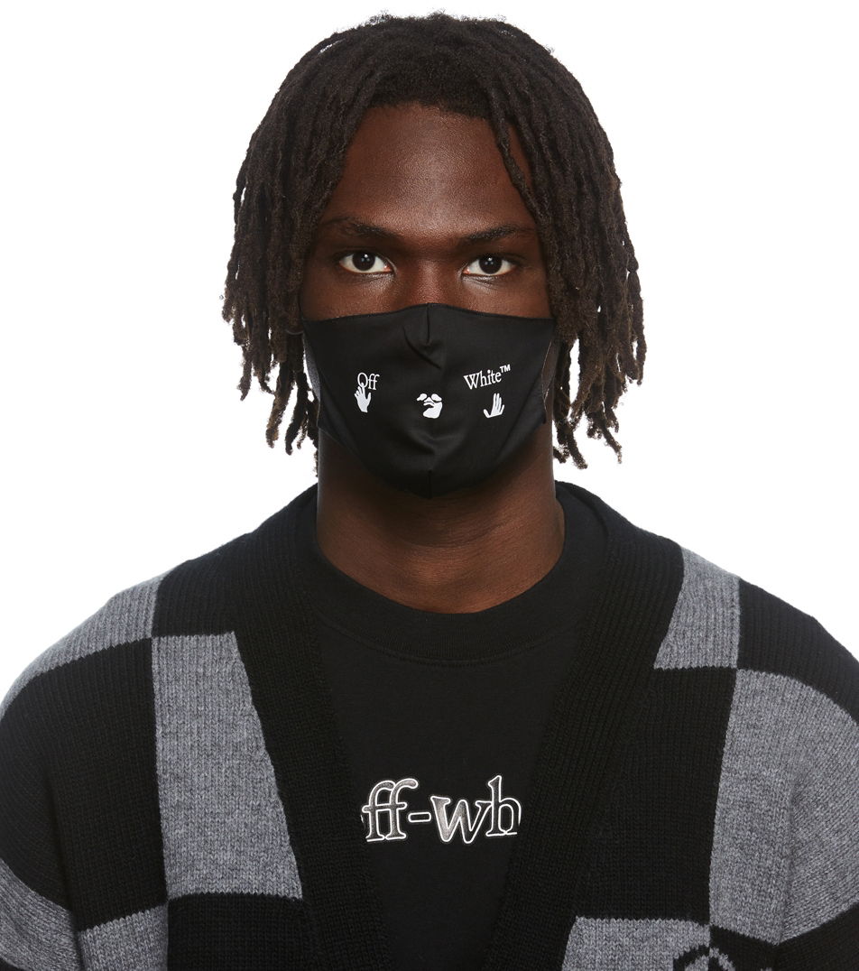 Tilbehør Off-White Off-White Logo Print Face Mask Sort | OMRG003F21FAB0051001, 0