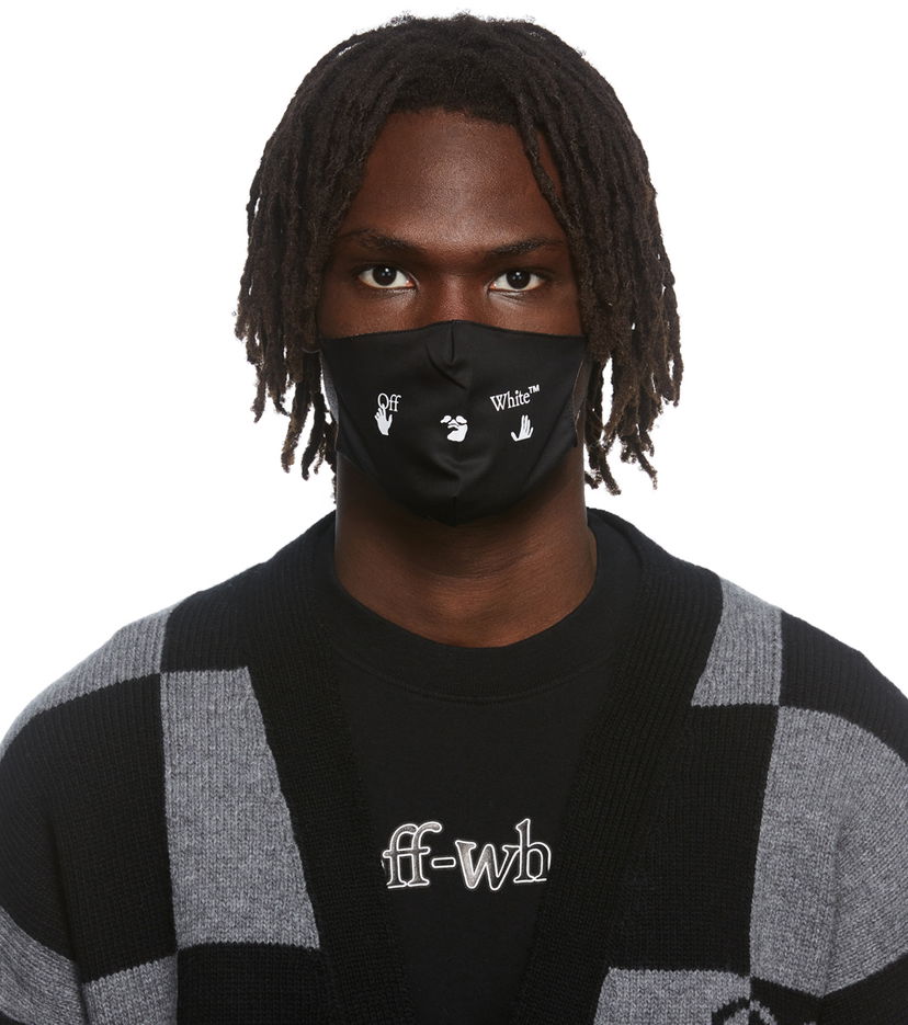 Tilbehør Off-White Off-White Logo Print Face Mask Sort | OMRG003F21FAB0051001