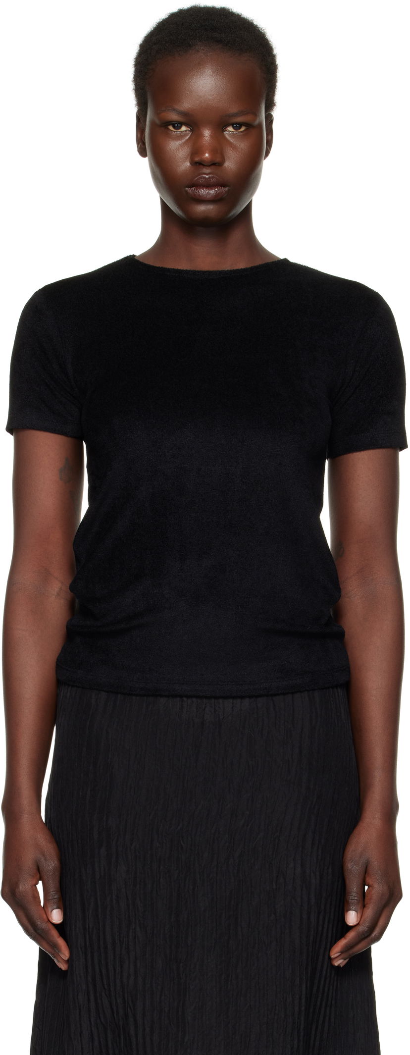 T-shirt Baserange Omo Black T-shirt Sort | TOOT-VE-SP25