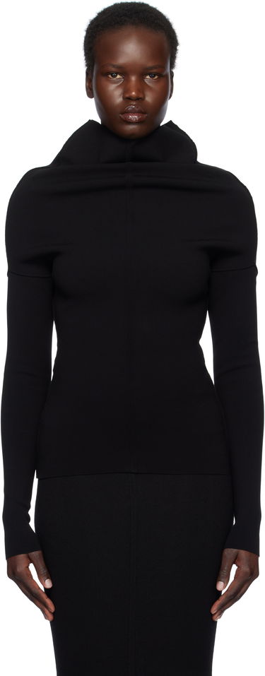 Sweater Rick Owens Rick Owens Hollywood Draped Long Sleeve Turtleneck Top Sort | RP01E7690 KST, 0