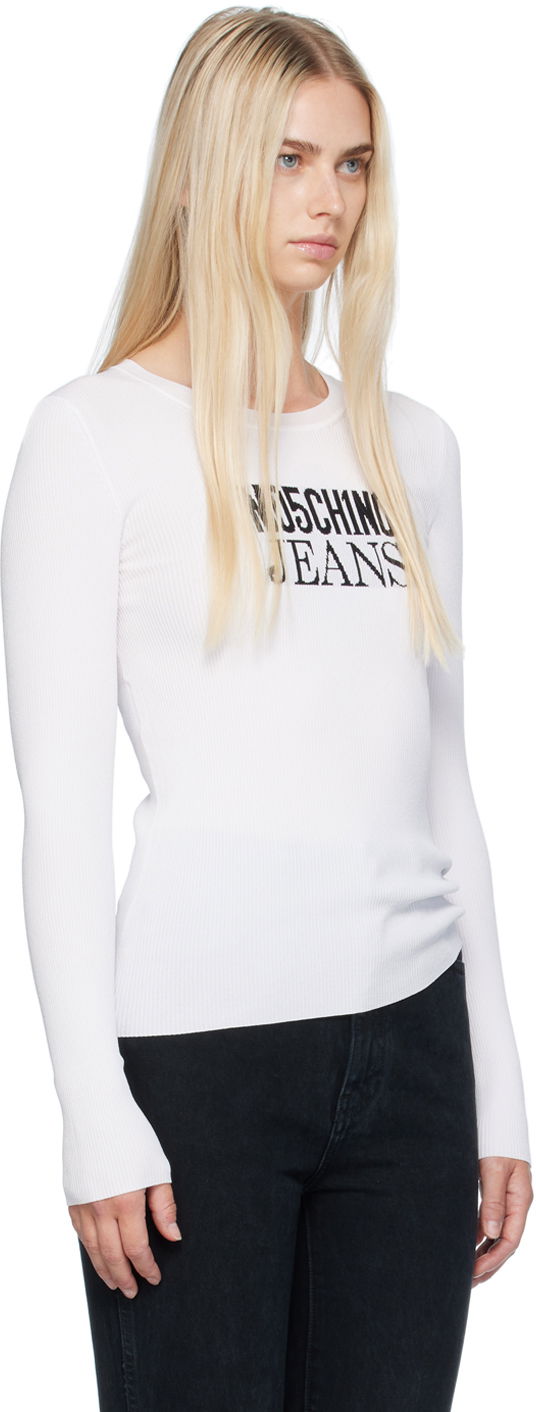 Sweater Moschino Jeans Crewneck Sweater Hvid | 242K10926, 1