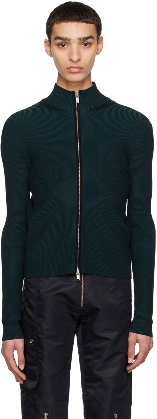 Sweater Dion Lee Angled Rib Zip-Up Sweater Mørkeblå | C7153R23, 0