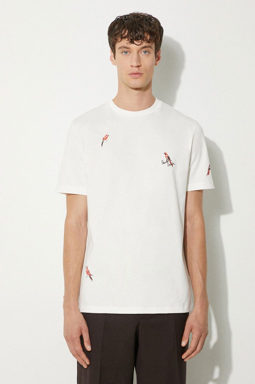 T-shirt Paul Smith Paul Smith Bird Application T-Shirt Hvid | M1R.919T.NP4322