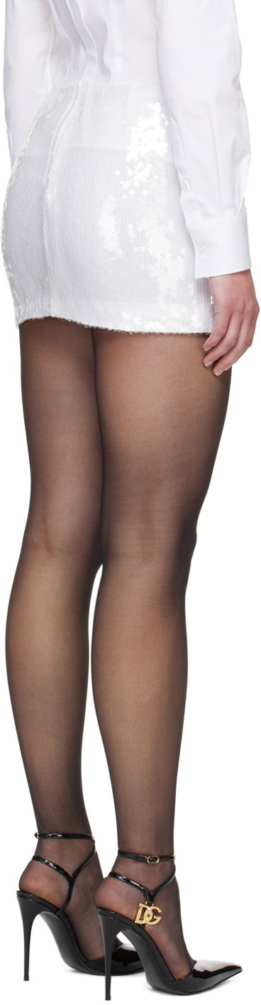 Nederdel Dolce & Gabbana Dolce&Gabbana Sequin Mini Skirt Hvid | F4CRPT FLSEP, 2
