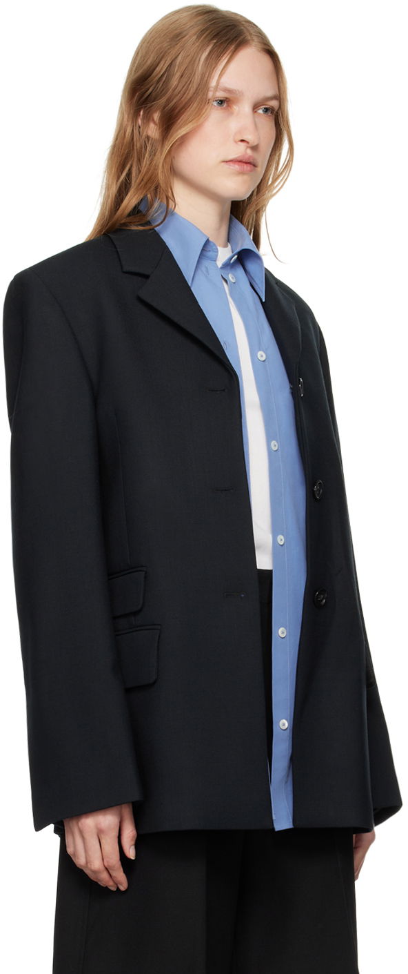 Jakke TOTEME TOTEME Straight Single-Breasted Blazer Sort | 244-WRZ0045-FB0061, 1