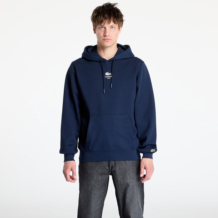 Sweatshirt Lacoste Lacoste Non Brushed Fleece Hoodie Mørkeblå | SH2740 166