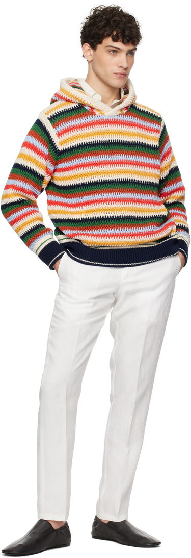 Sweater Orlebar Brown Kirk Striped Knit Hoodie Flerfarvet | 280040, 3