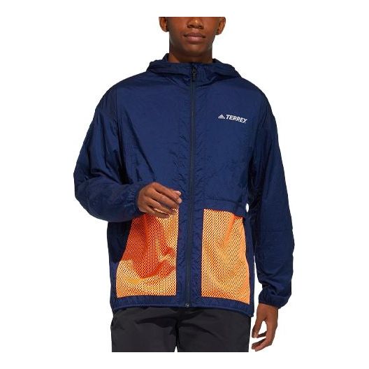 Vindjakke adidas Performance Terrex Bao Pack Windbreaker Hooded Jacket Blå | GN7600, 0