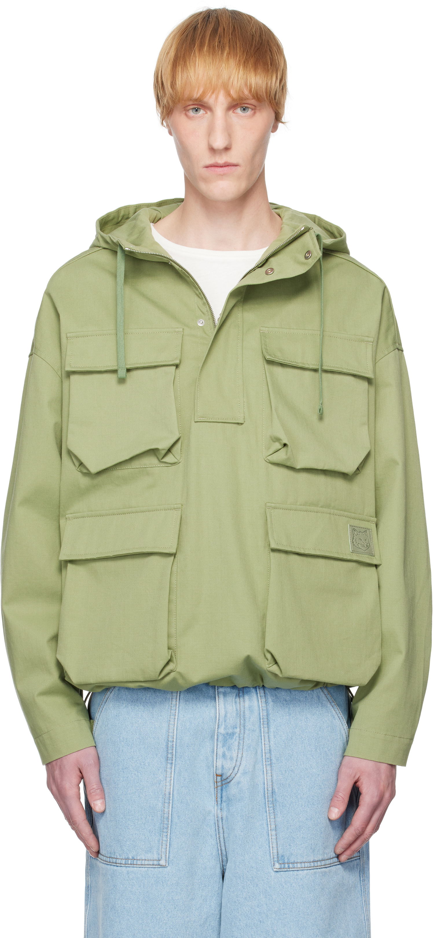 Parka MAISON KITSUNÉ Maison Kitsuné Hooded Popover Jacket Grøn | OM02112WW9026, 0
