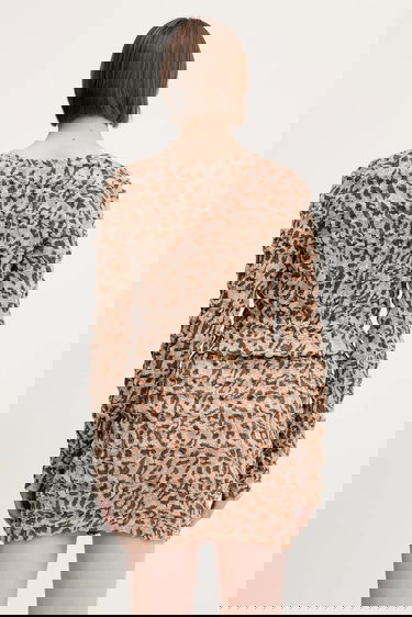 Nederdel Nanushka Nanushka JYLAN Patterned Knit Top and Mini Skirt Set Beige | NW25SSTP30574, 2