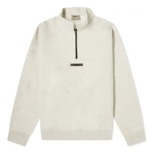 Sweatshirt Fear of God Fear of God Essentials Mockneck Half Zip Sweatshirt Hvid | 192SP212042F