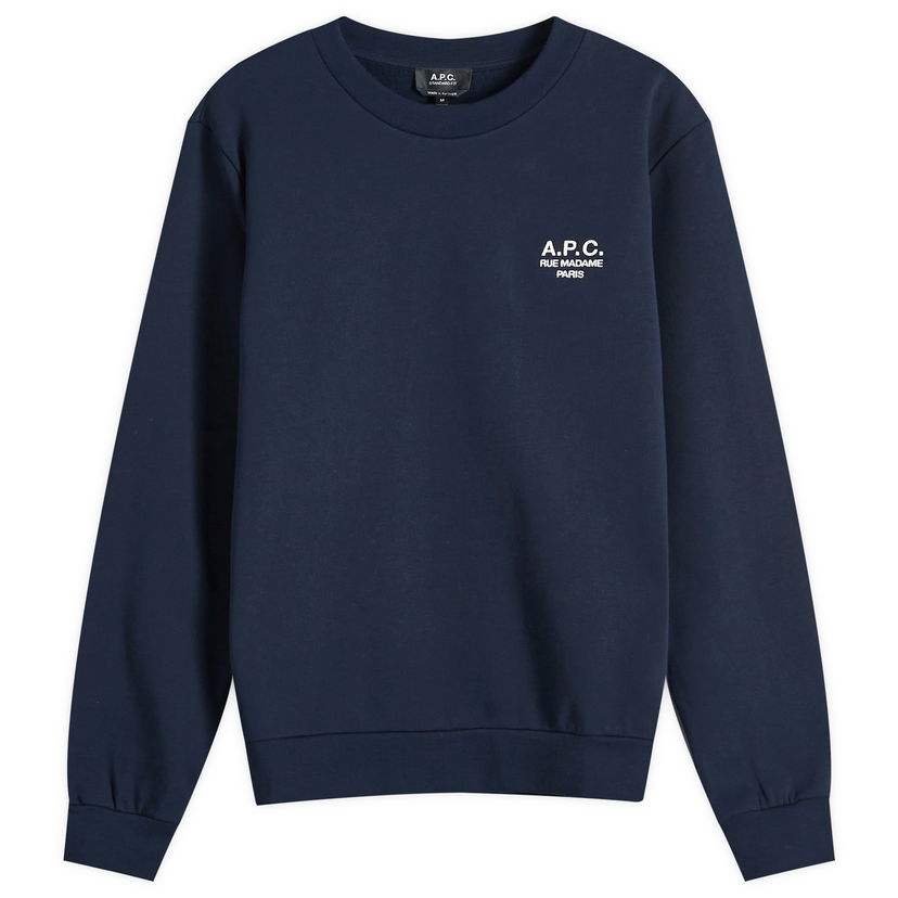 Sweatshirt A.P.C. Rue Madame Logo Crew Sweat Mørkeblå | COHBV-M27913-TIQ