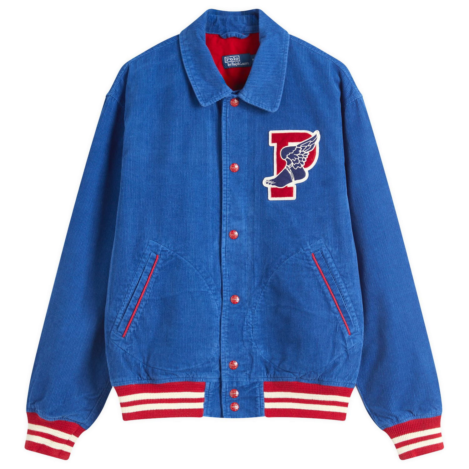Bomberjakke Polo by Ralph Lauren Ralph Lauren Corduroy Varsity Jacket, Size Large Blå | 710962236001, 0