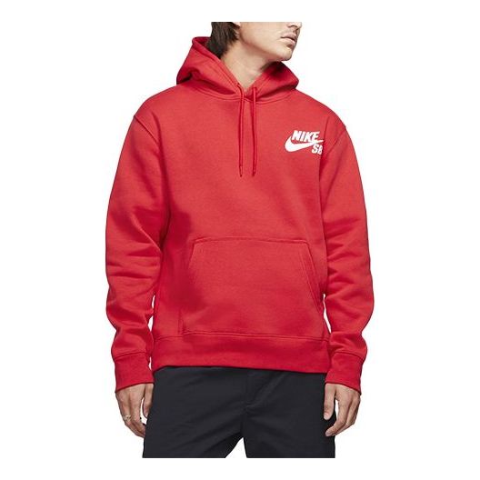 Sweatshirt Nike SB Icon Skate Pullover Hoodie Rød | CW7065-657