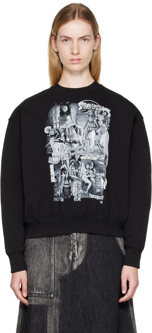 Sweater We11done Movie Collage Graphic Sweatshirt Sort | WD-TS3-22-743-U-BK