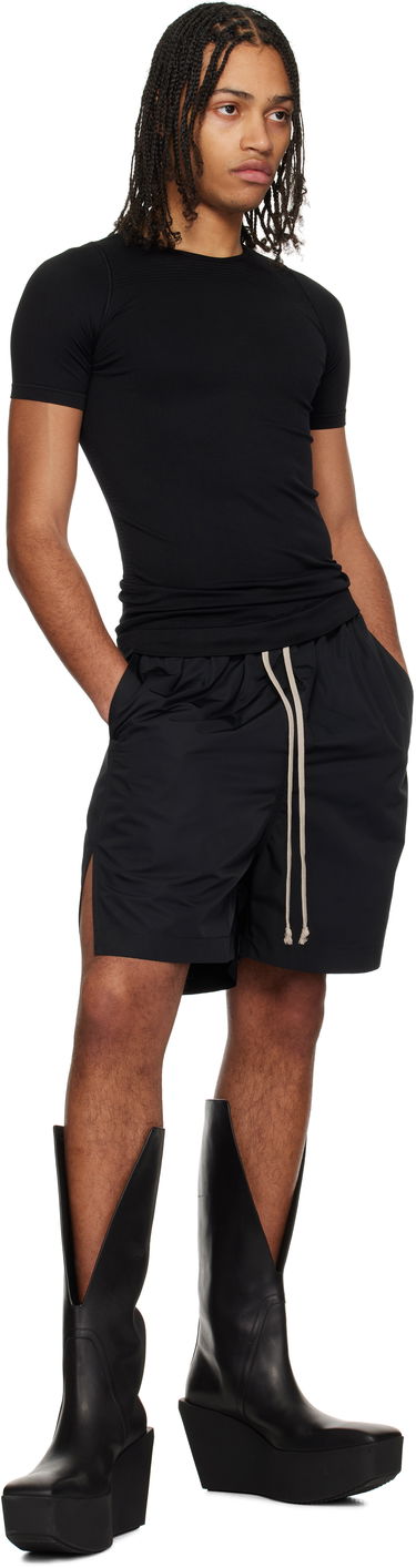 T-shirt Rick Owens Rick Owens Hollywood Active Knit Short Sleeve T-Shirt Sort | RU01E5692 KSP, 3