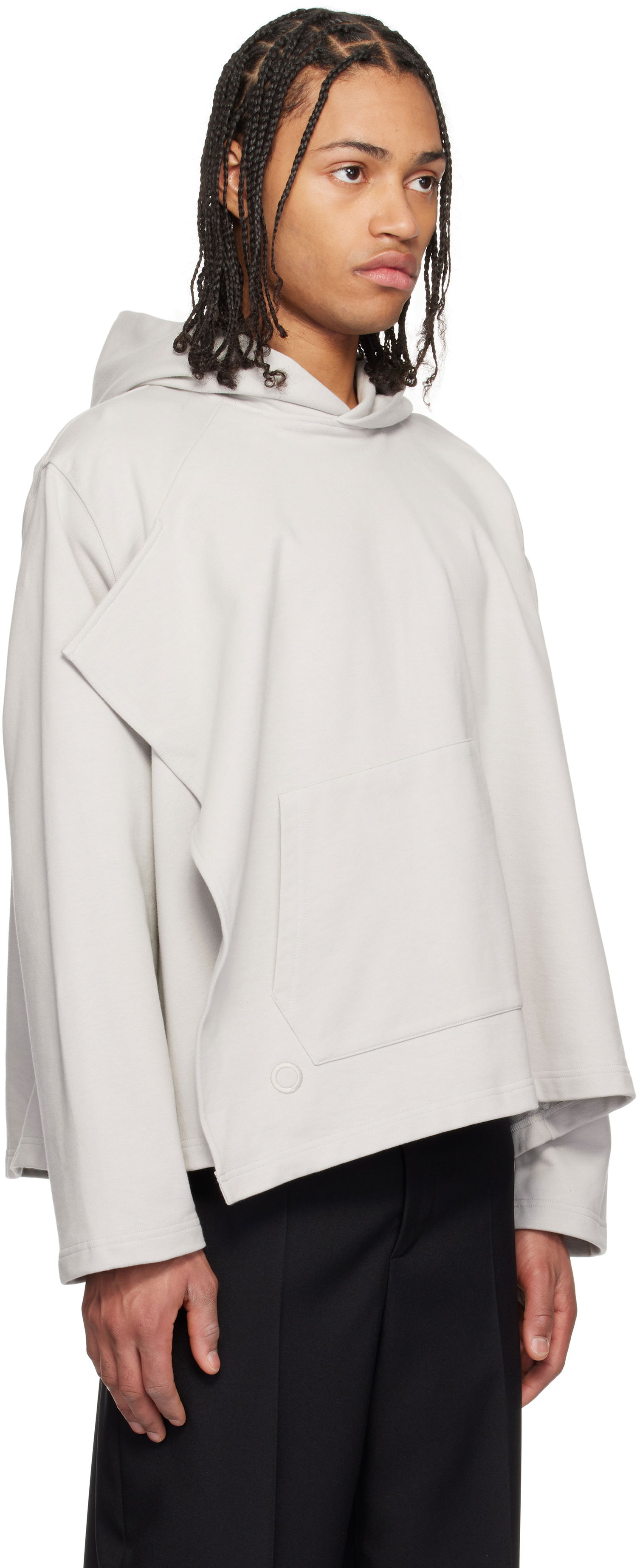Sweatshirt Craig Green Craig Green Stone Asymmetrical Hoodie Grå | CGSS25CJEHDY13, 1