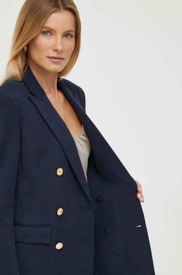 Jakke Polo by Ralph Lauren Double-Breasted Wool-Blend Blazer Mørkeblå | 211910134, 5