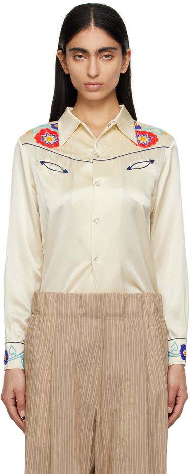 Skjorte Bode Bode Garden Party Embroidered Western Shirt Beige | WRS25SH035, 0