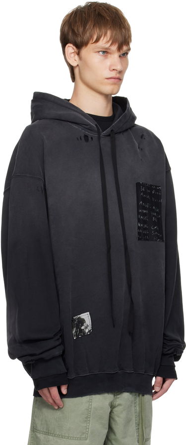 Sweatshirt Ann Demeulemeester Ann Demeulemeester Ollie High-Comfort Hoodie with Printed Patches Sort | B0013214-FA639-098, 1