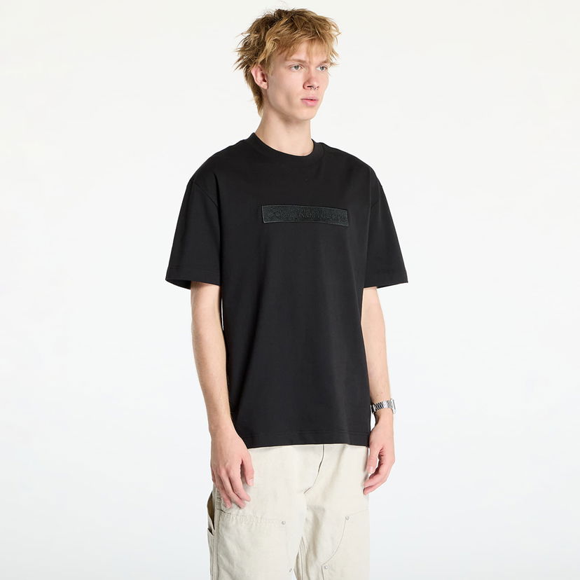 T-shirt CALVIN KLEIN Embroidered Box Tee Black Sort | J30J326205 BEH