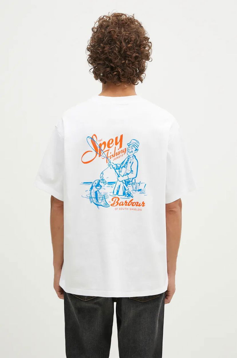 T-shirt Barbour Bayard OS Graphic T-Shirt With Print Hvid | MTS1337