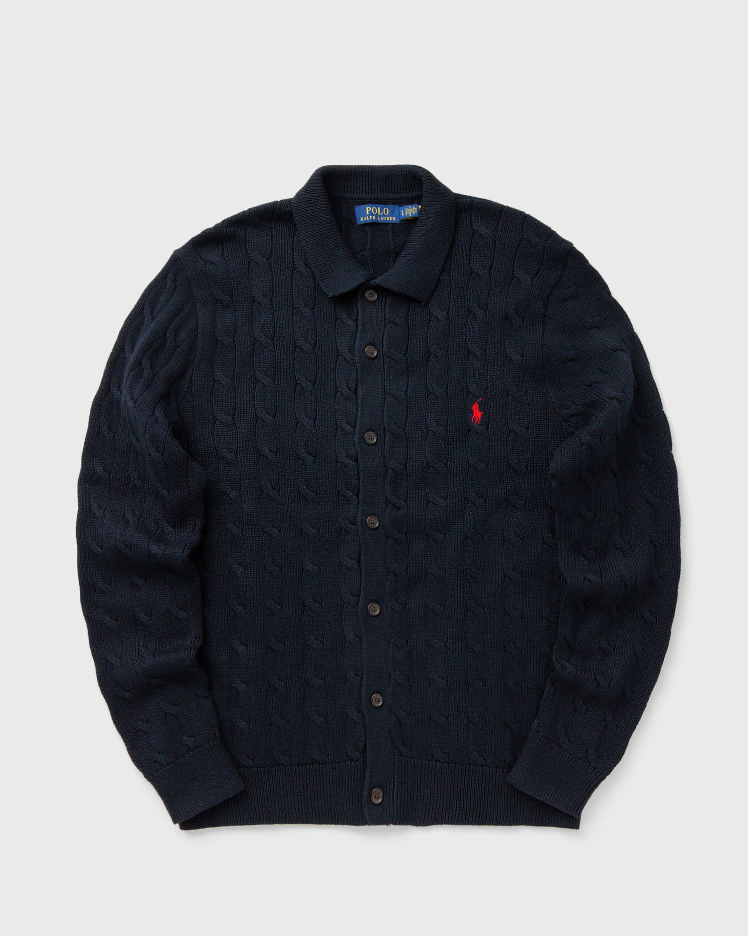 Sweater Polo by Ralph Lauren Collared Cable-Knit Button-Front Cardigan Mørkeblå | 710979114002, 0