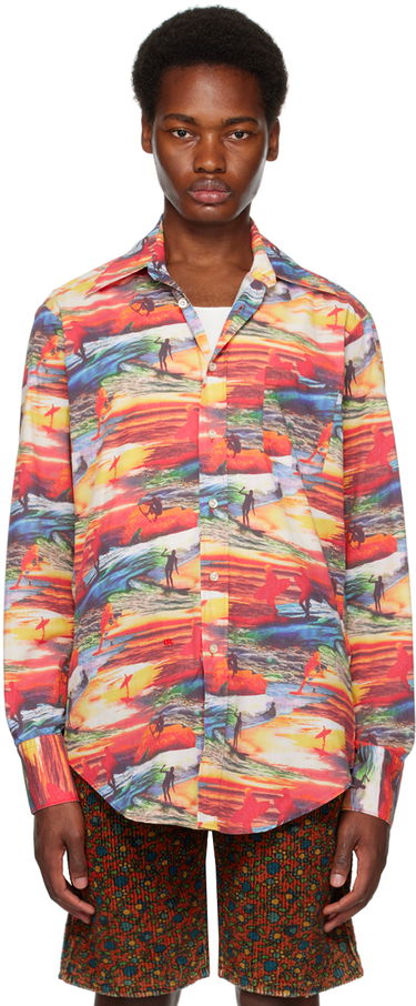 Skjorte ERL ERL Sunset Beach Print Shirt Flerfarvet | ERL06B006, 0